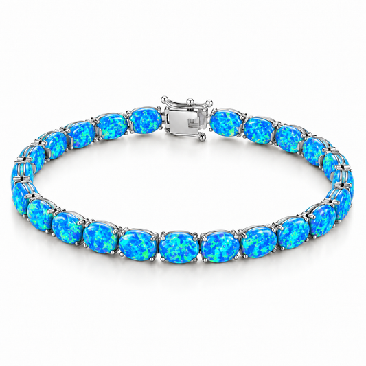 Sterling Silver 7" Tennis Bracelet 7 mm Stone BCZ2412866
