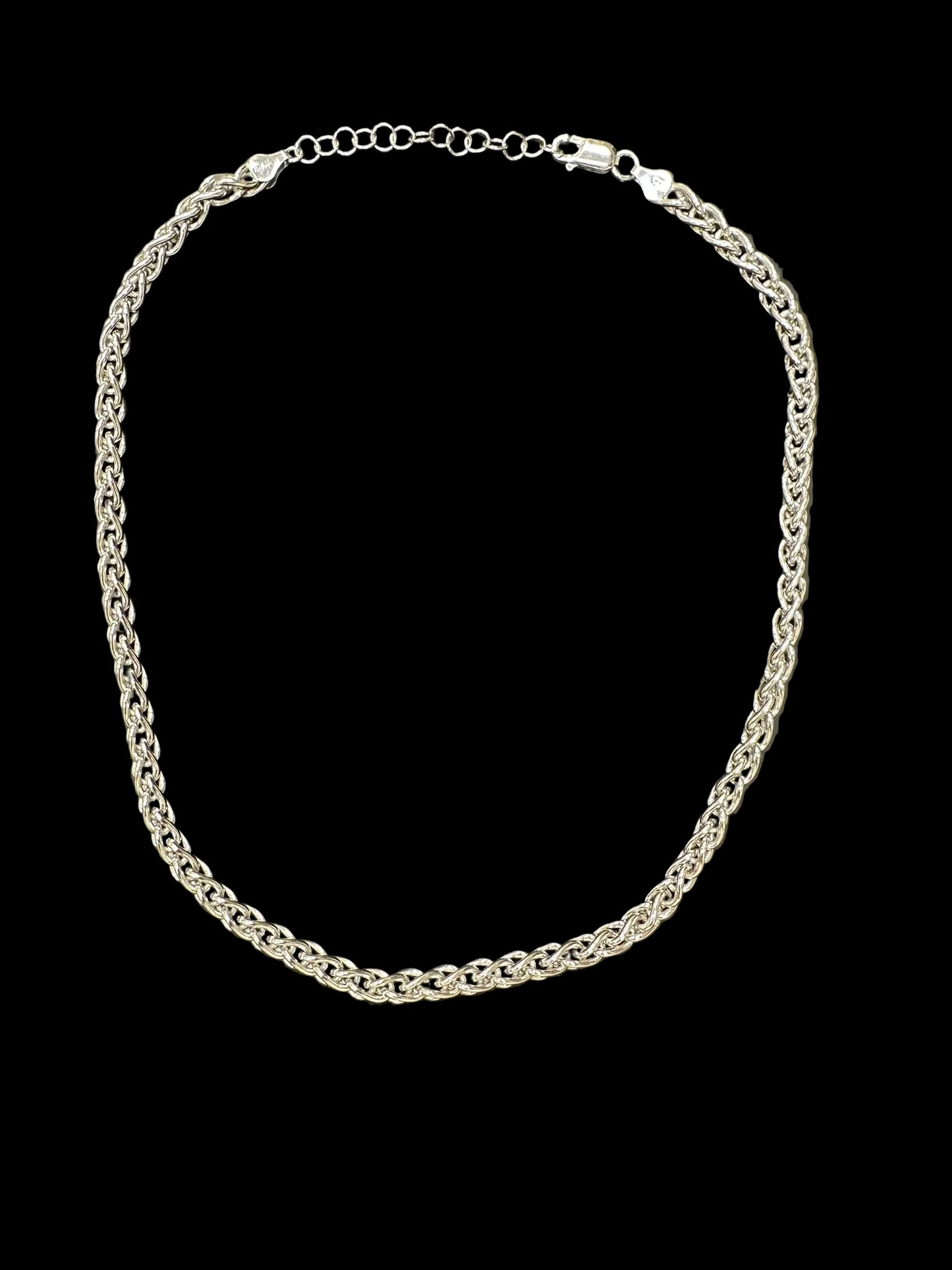 Sterling Silver 5.5 MM 18" Wheat Chain CHN3371