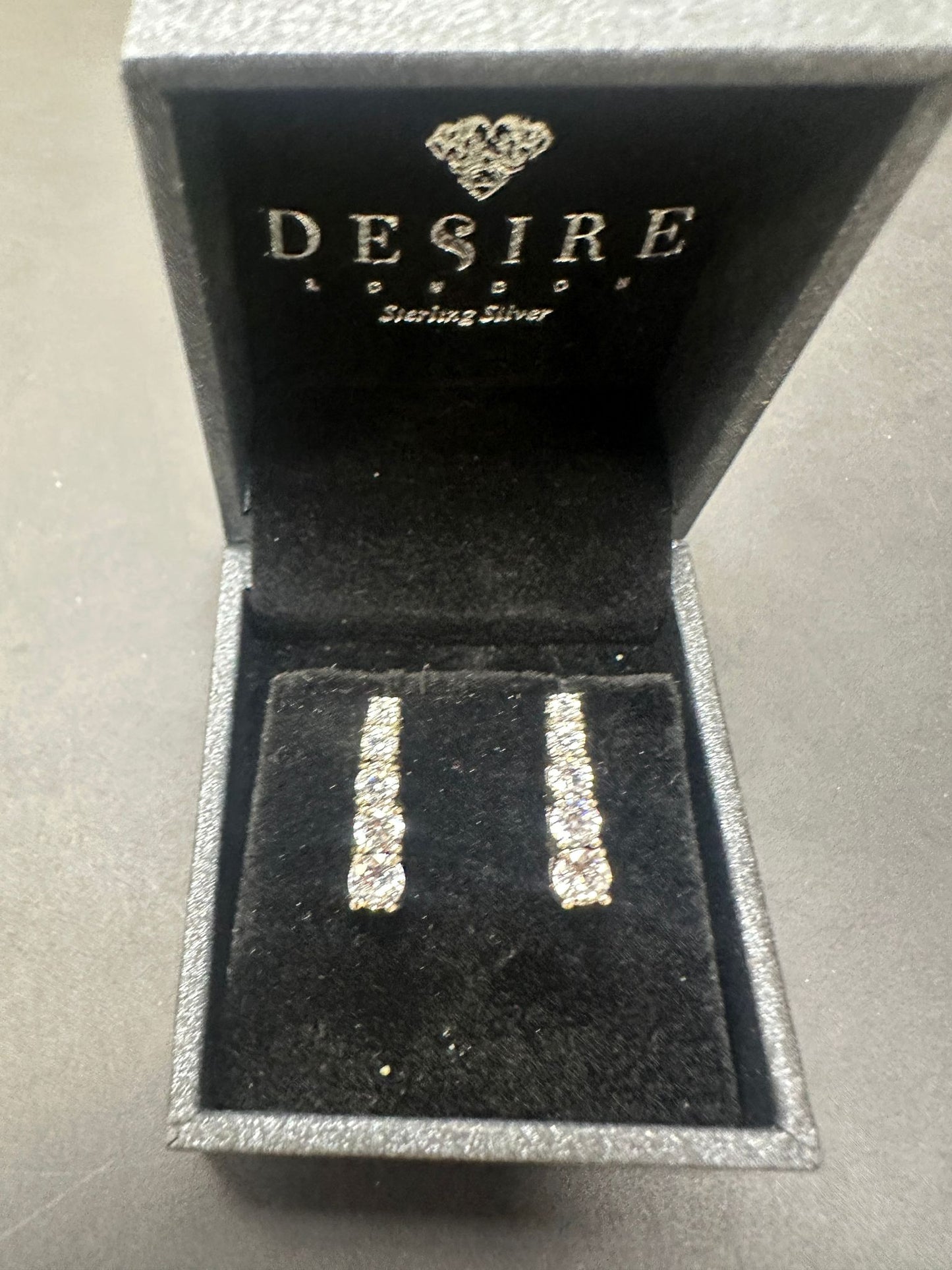 Sterling Silver Drop Earring CZ Stone ECZ652