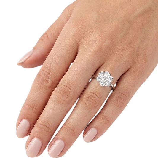 Sterling Silver Daisy Ring CZ Stone RCZ0364101