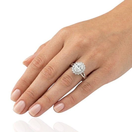 Sterling Silver Ring CZ Oval Stone RCZ164