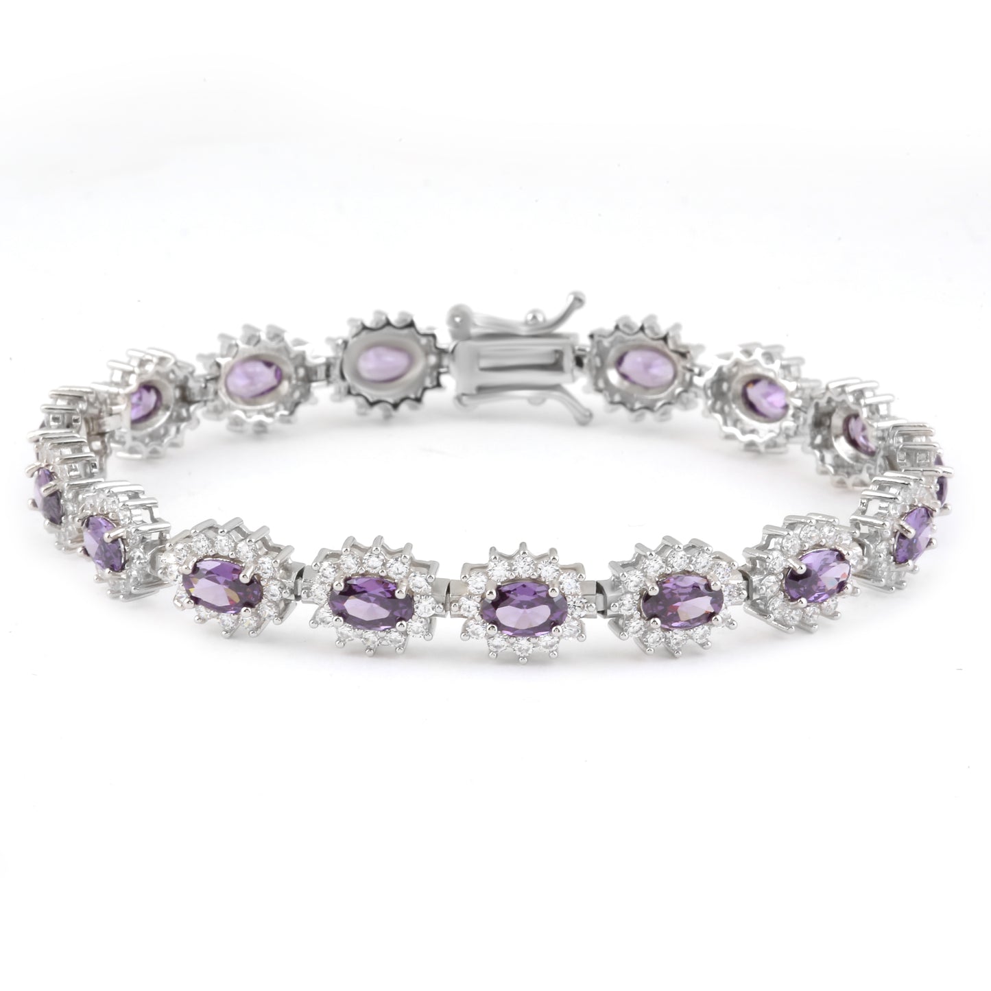 Sterling Silver Bracelet CZ Stone 7.5" BRCZ116
