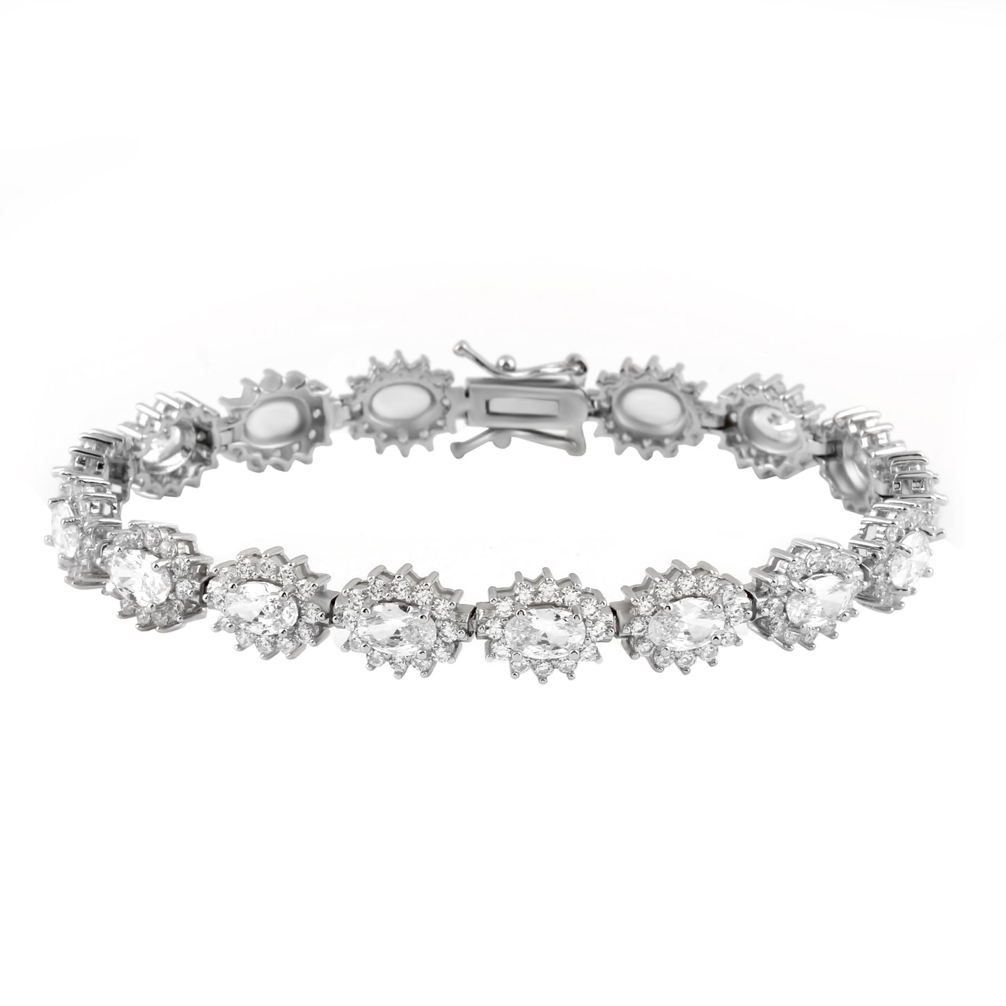 Sterling Silver Bracelet CZ Stone 7.5" BRCZ116