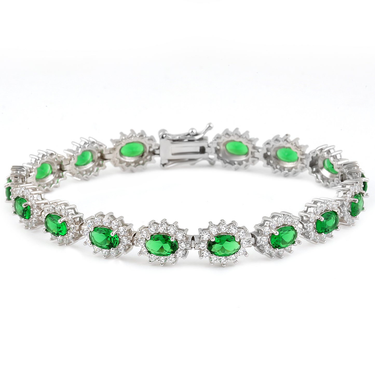 Sterling Silver Bracelet CZ Stone 7.5" BRCZ116