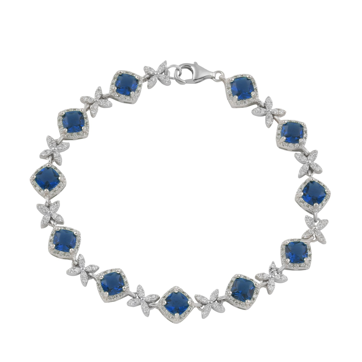 Sterling Silver Bracelet CZ Stone 7.5" BRCZ117