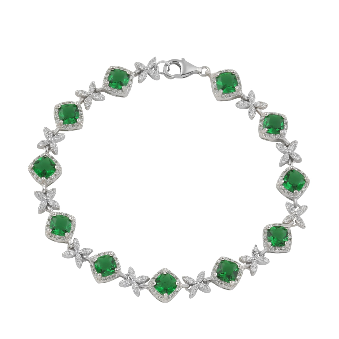 Sterling Silver Bracelet CZ Stone 7.5" BRCZ117