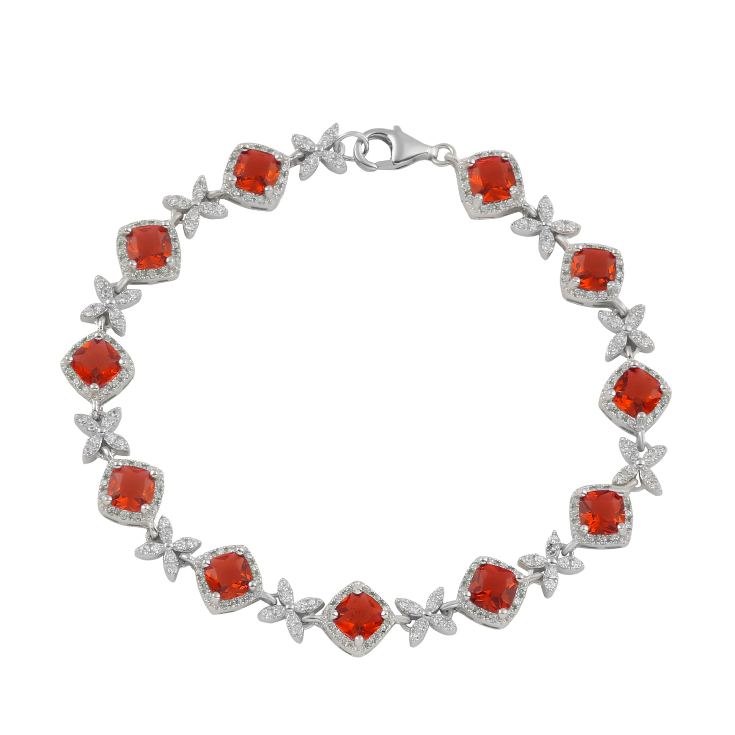 Sterling Silver Bracelet CZ Stone 7.5" BRCZ117