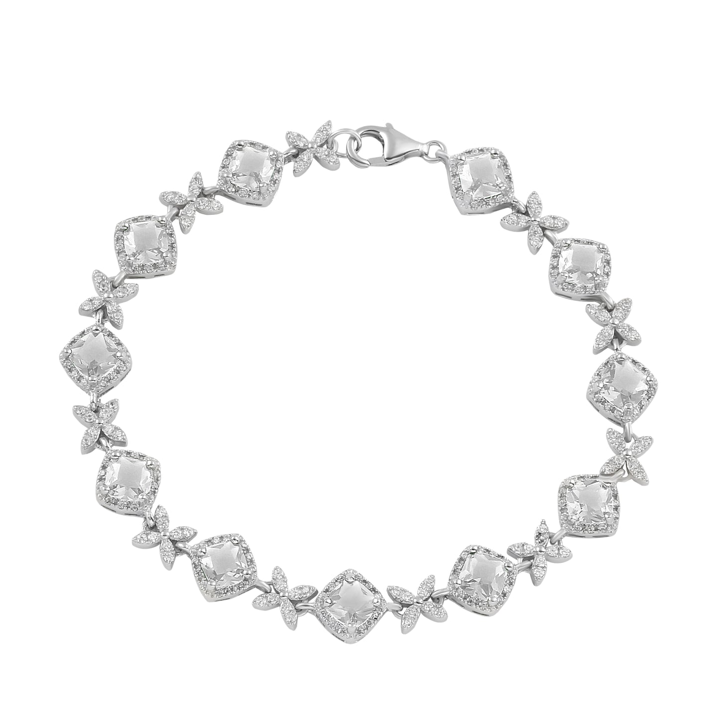 Sterling Silver Bracelet CZ Stone 7.5" BRCZ117