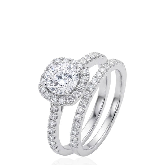 Sterling Silver Double Ring CZ Stone RCZ0154201
