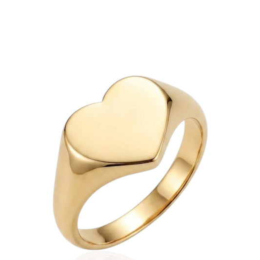 Sterling Silver Heart Shape Signet Ring SGN03