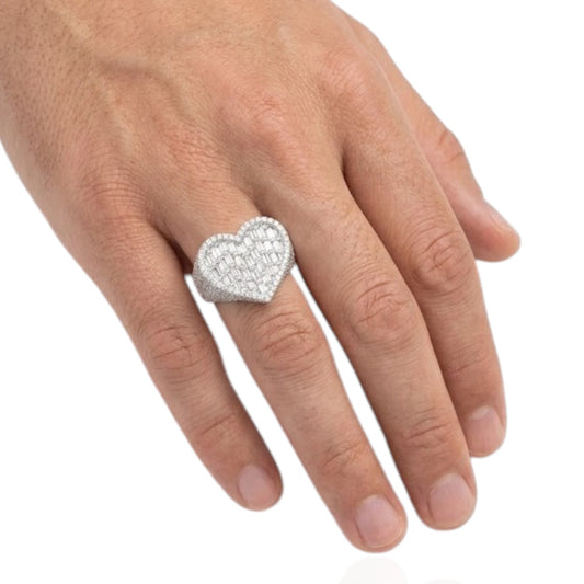 Sterling Silver Heart Shape Ring CZ Stone RCZ3375