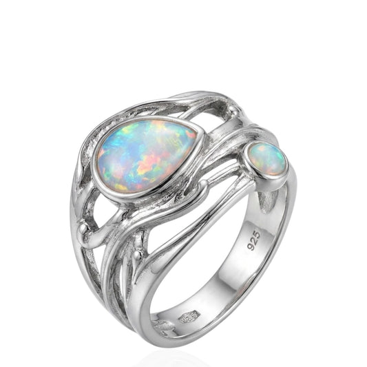 Sterling Silver Ring Opal Stone RCZ164B