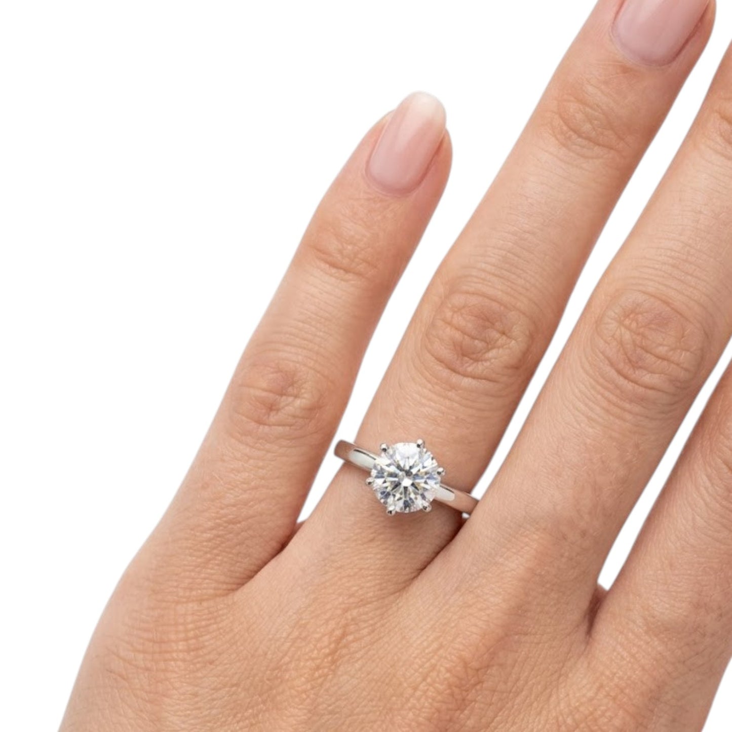 Sterling Silver Ring Round CZ Stone RCZ8121