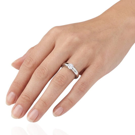Sterling Silver Ring CZ Stone RCZ10005