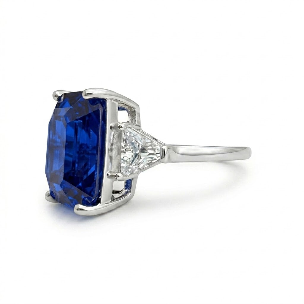 Sterling Silver Ring CZ 14x12 MM Stone RCZ2100