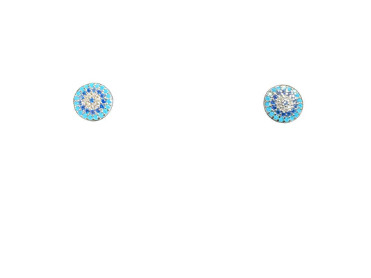Sterling Silver Evil Eye Stud Earring ECZ10083
