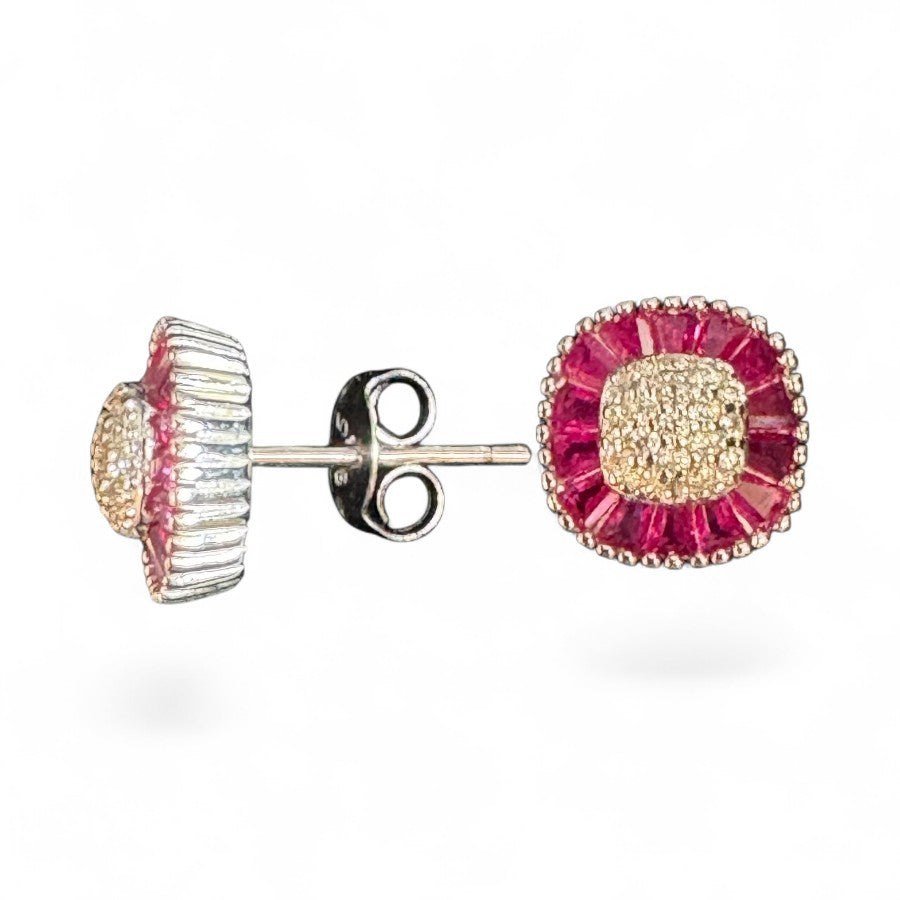 Sterling Silver Stud Earring CZ Stone ECZ10087H