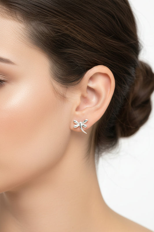 Sterlin Silver Plain Butterfly Earring EP0001