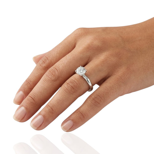 Sterling Silver Ring Round CZ Stone RCZ8134