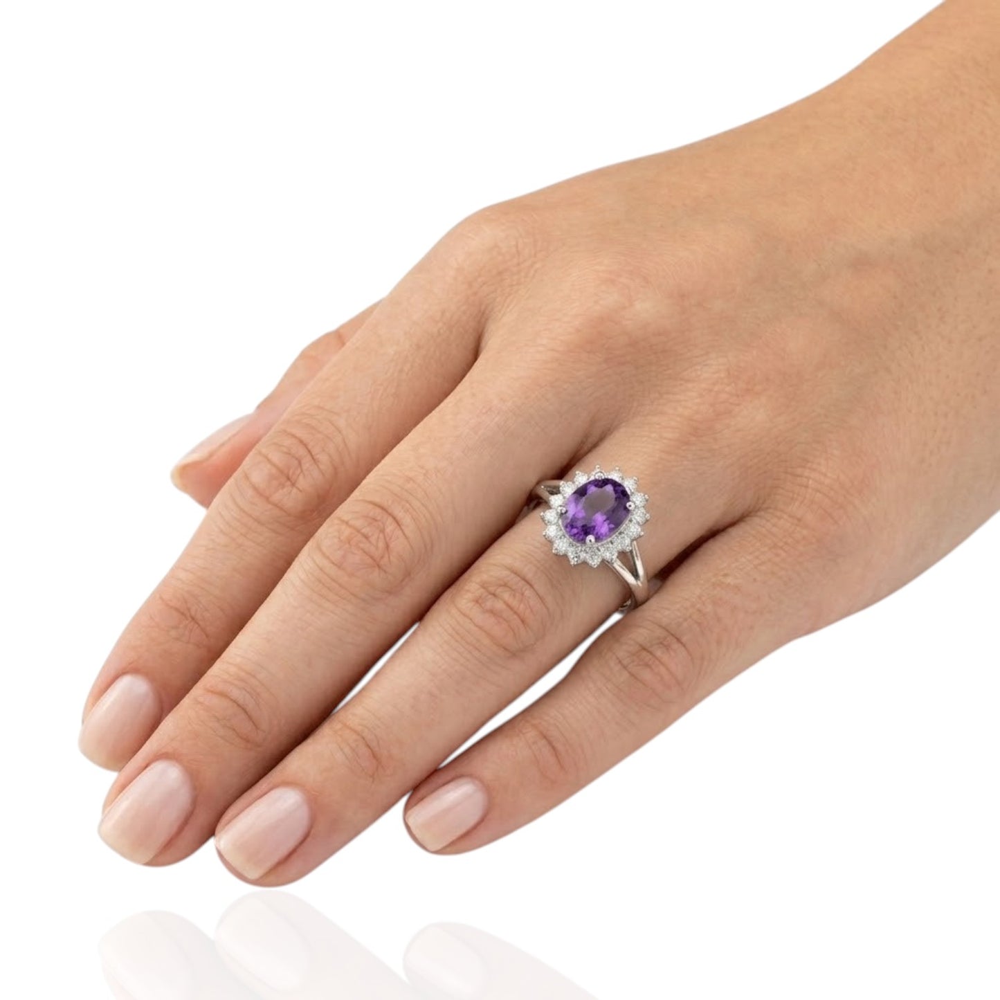 Sterling Silver Ring CZ Oval Stone RCZ164