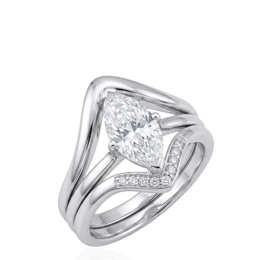 Sterling Silver Triple Ring Cz Stone RCZ2531