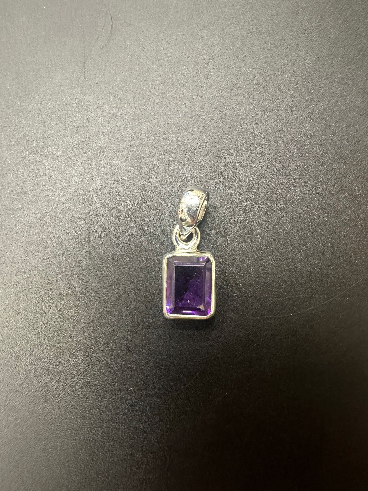 Sterling Silver Pendant Amethyst Stone MPCZ3349