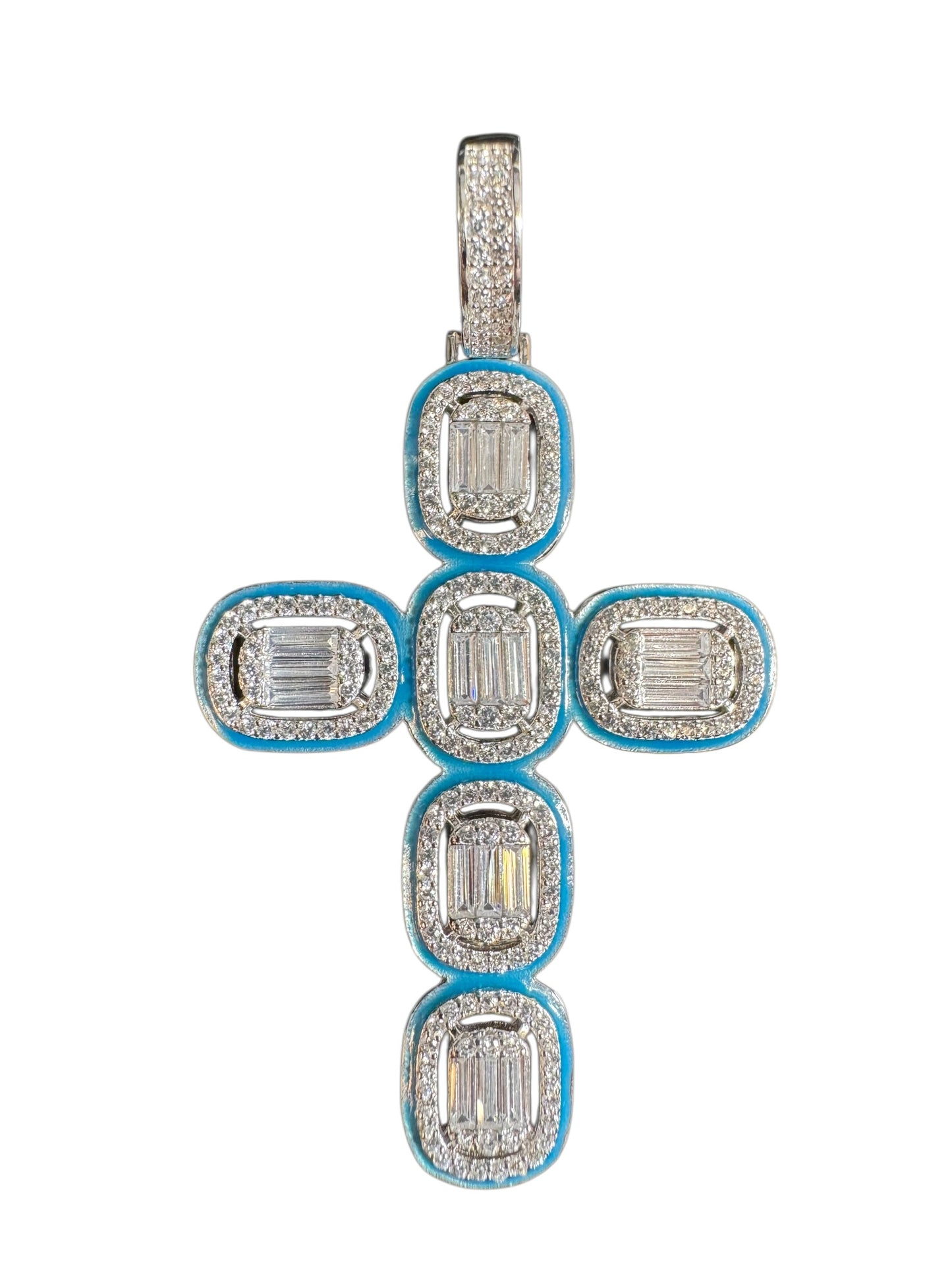 Sterling Silver Cross Pendant CZ Stone MPCZ3355
