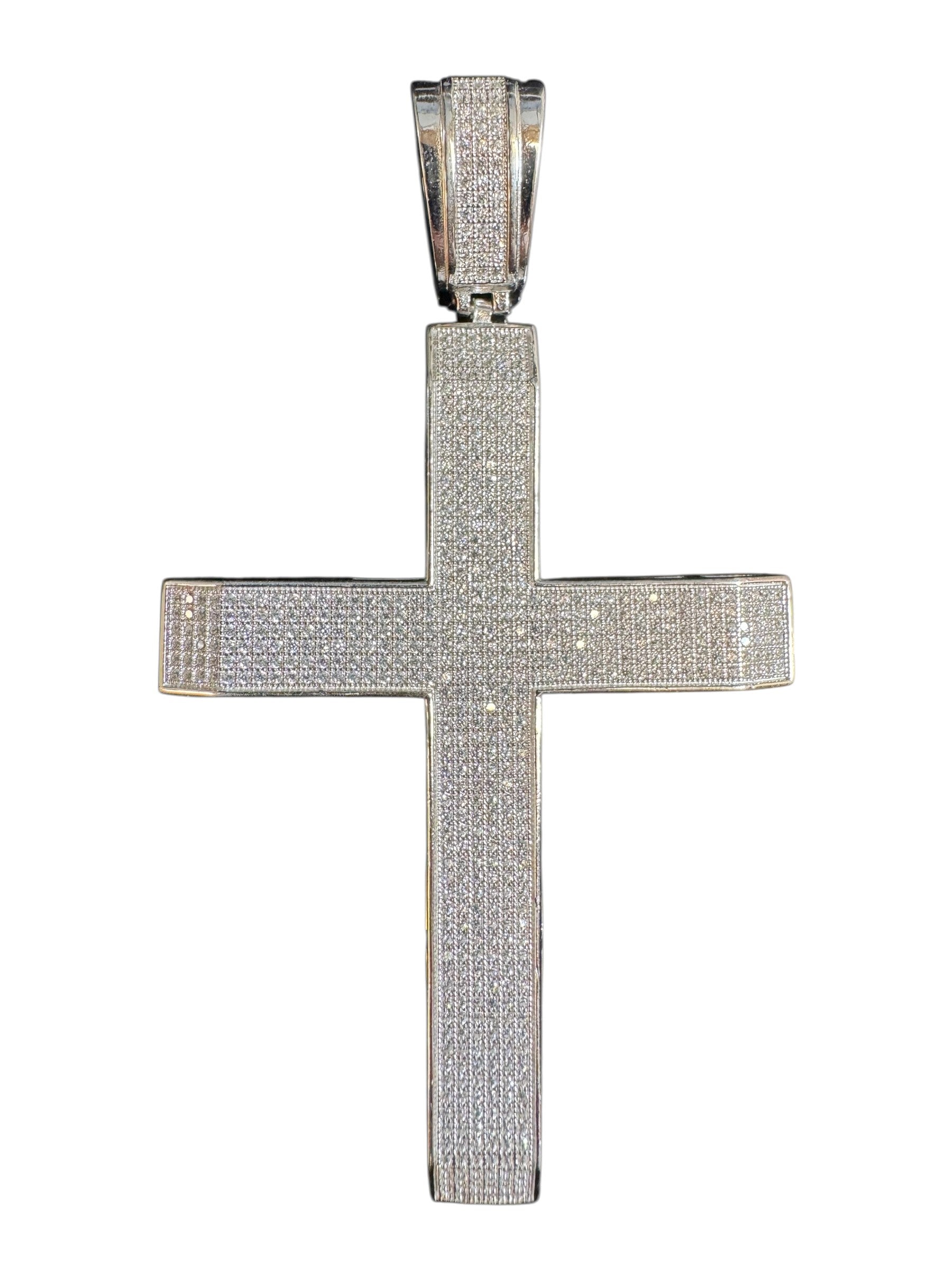 thumbnail image 2 of Tyche.21 Silver Cross Pendant With Cubic Zirconia & Faux Pearl – Unisex, 20in Chain 2 of 3