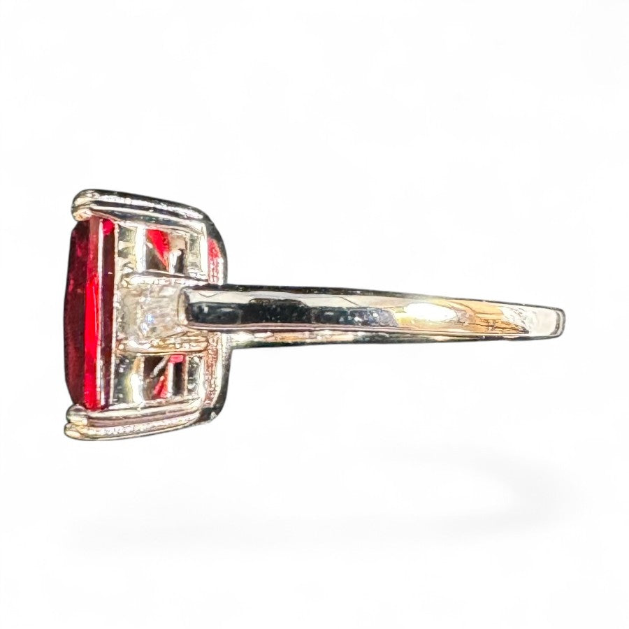 Sterling Silver Ring CZ 14x12 MM Stone RCZ2100