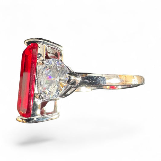 Sterling Silver Ring CZ 16x12 MM Stone RCZ2102