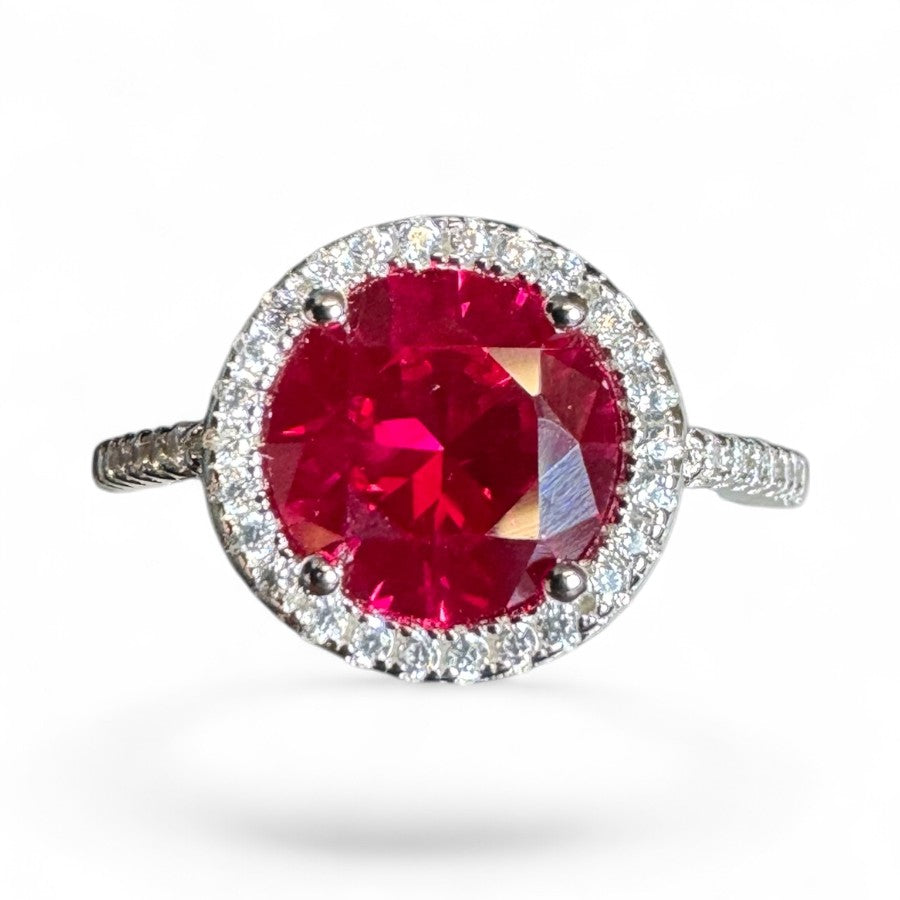 Sterling Silver Ring CZ Round Stone RCZ639