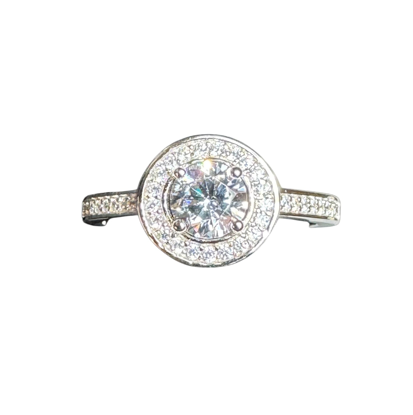 Sterling Silver Ring Round CZ Stone RCZ9517