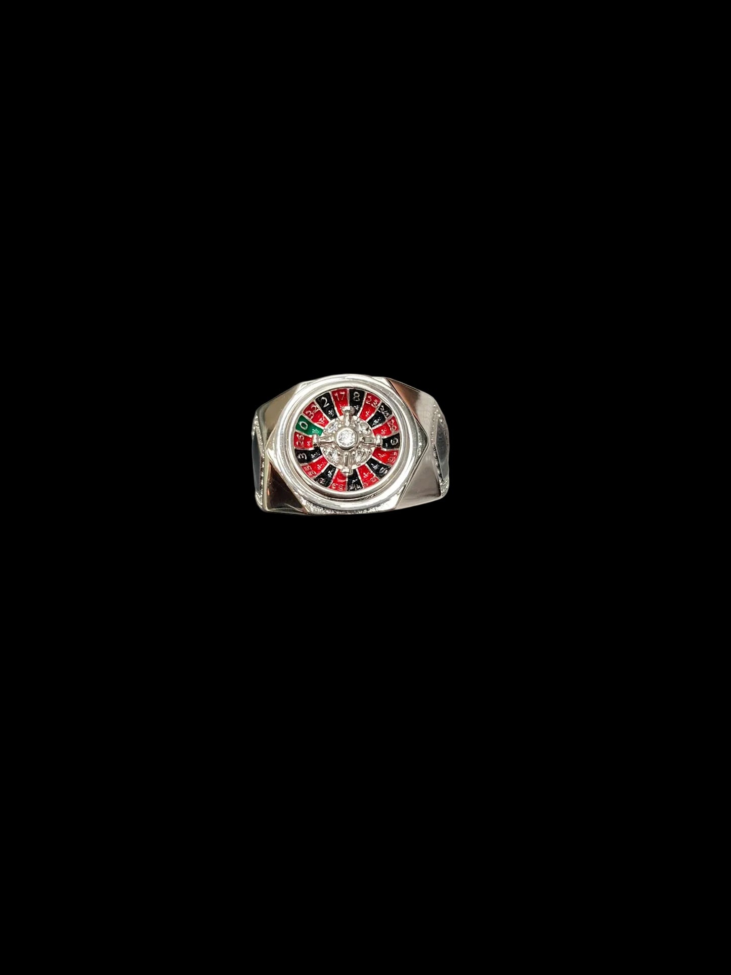 Sterling Silver Roulette Ring Cz Stone RG001