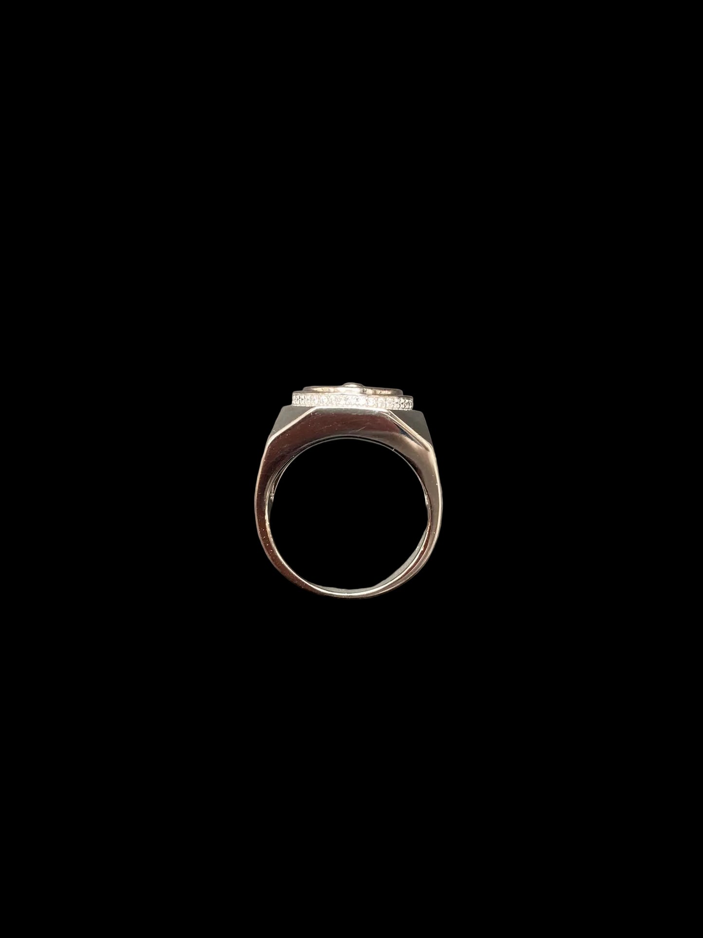 Sterling Silver Roulette Ring Cz Stone RG001