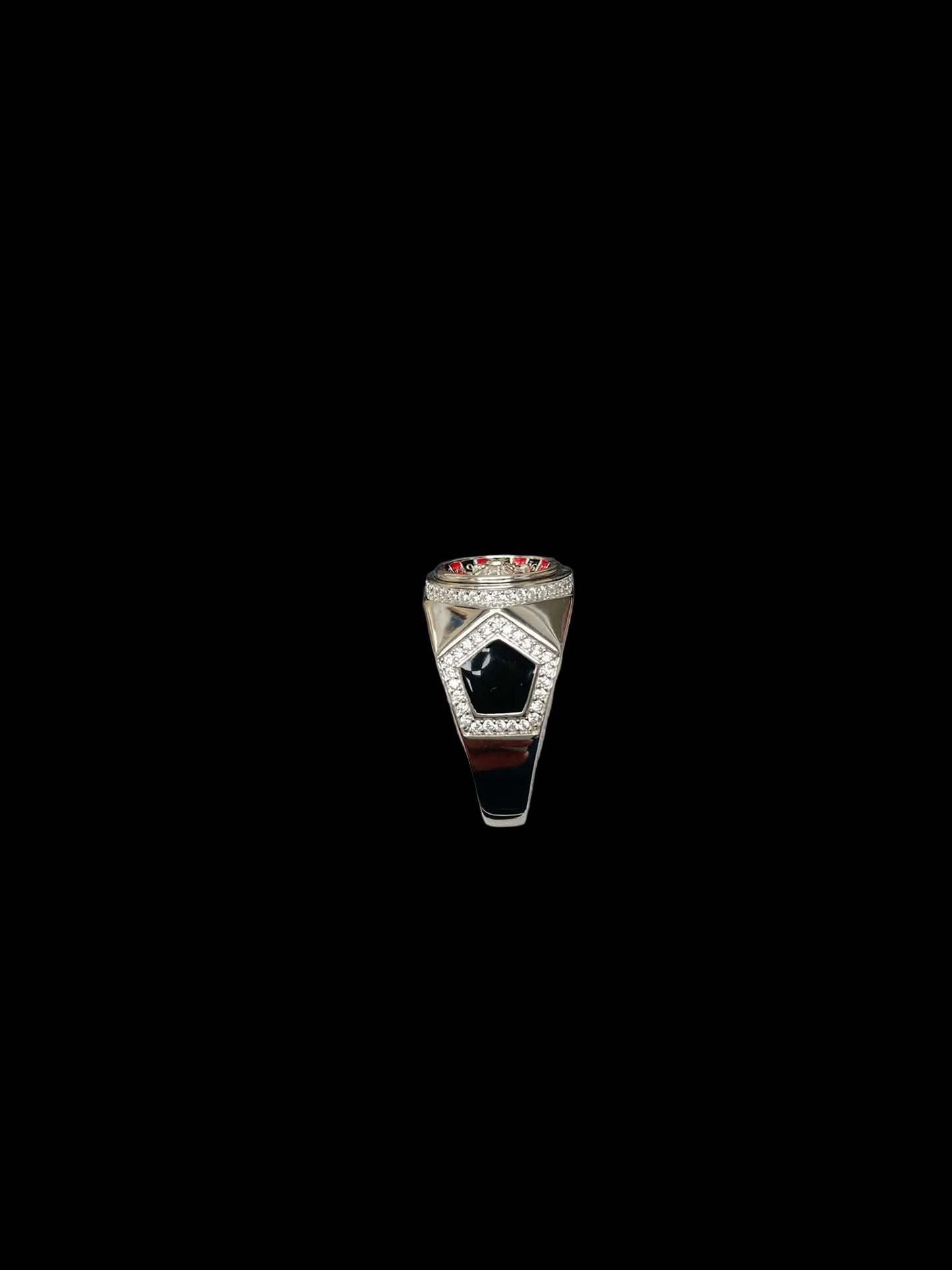 Sterling Silver Roulette Ring Cz Stone RG001