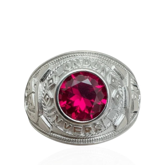 Sterling Silver College Ring CZ Stone RCZ3386