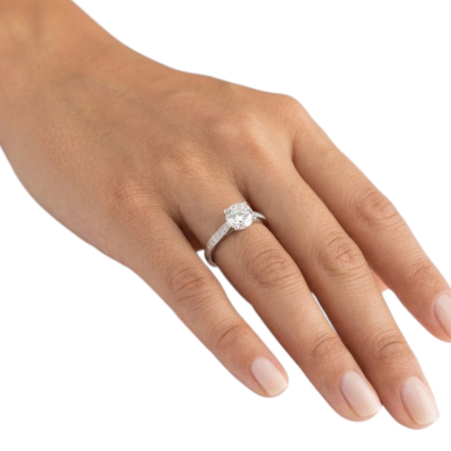 Sterling Silver Ring Round CZ Stone RCZ8111